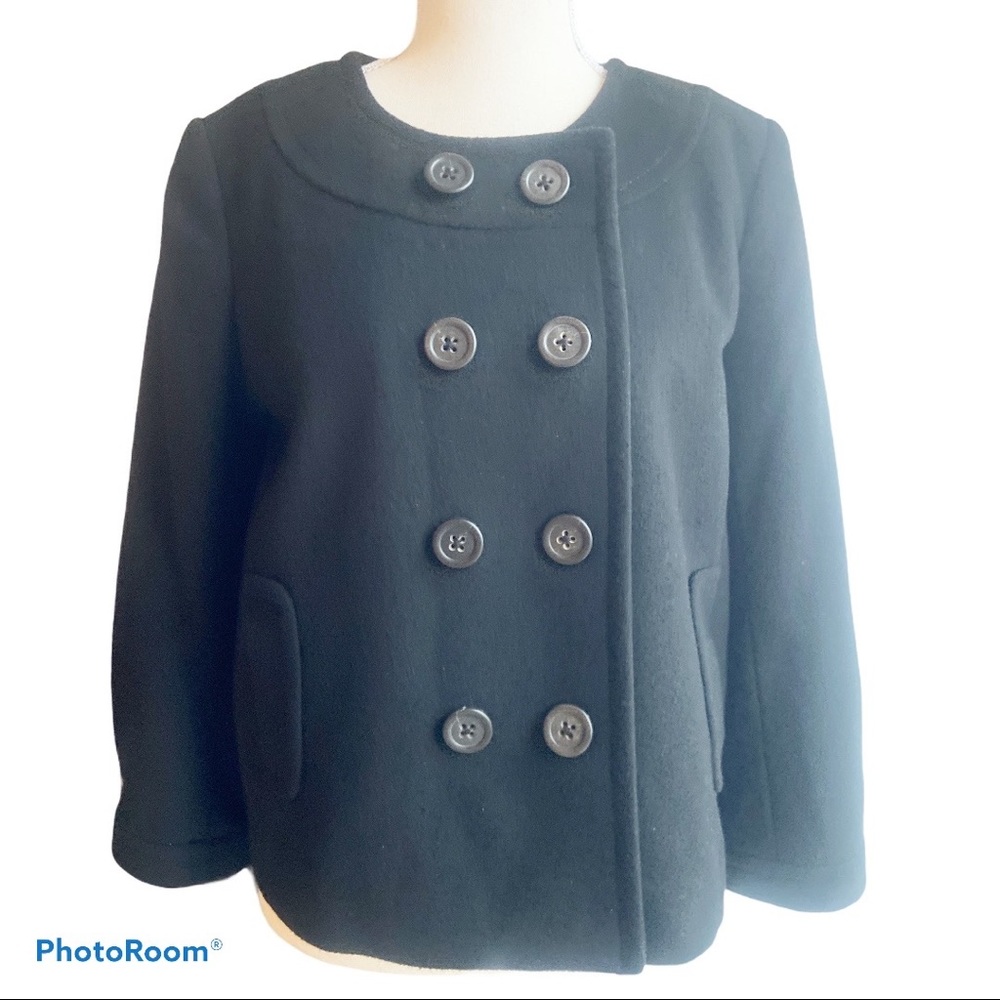 J. Crew Pippa collarless peacoat jacket